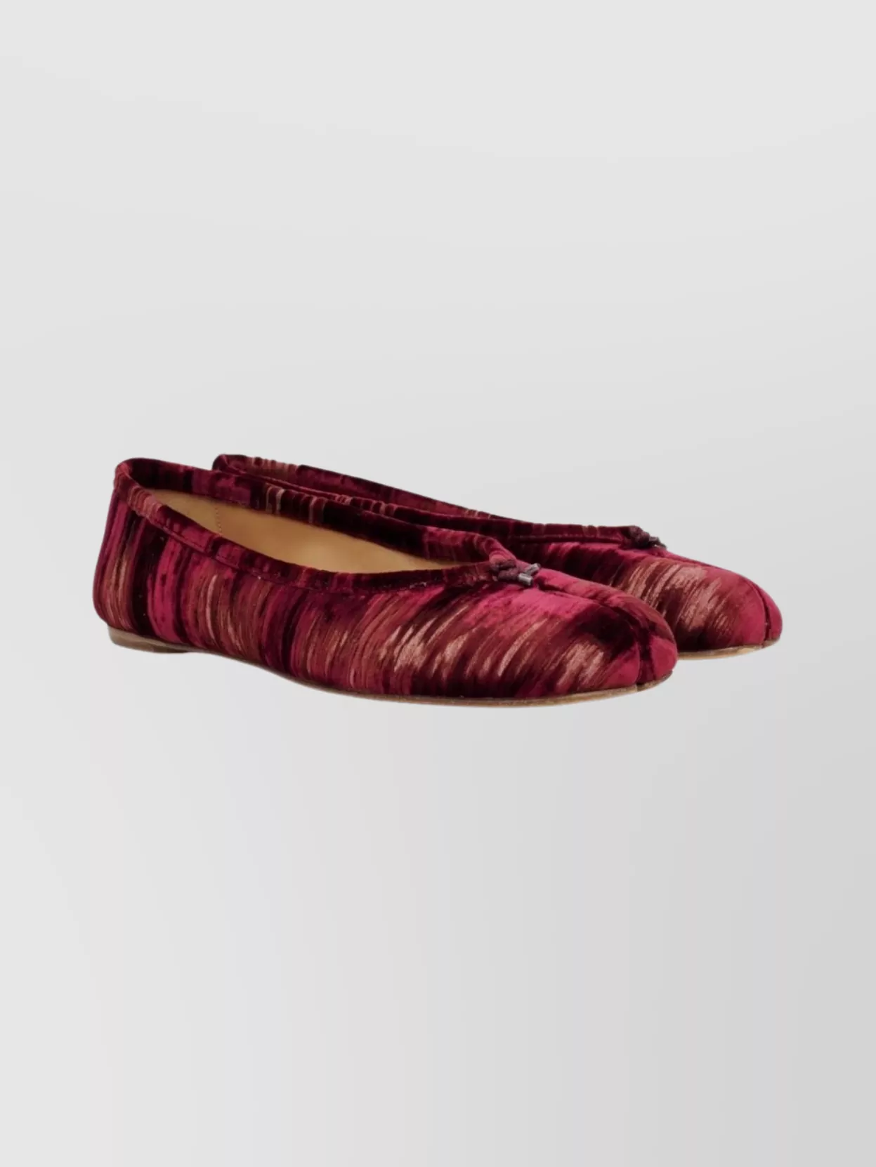 Maison Margiela Abstract Print Ballerina Shoes Bow Detail In Multi