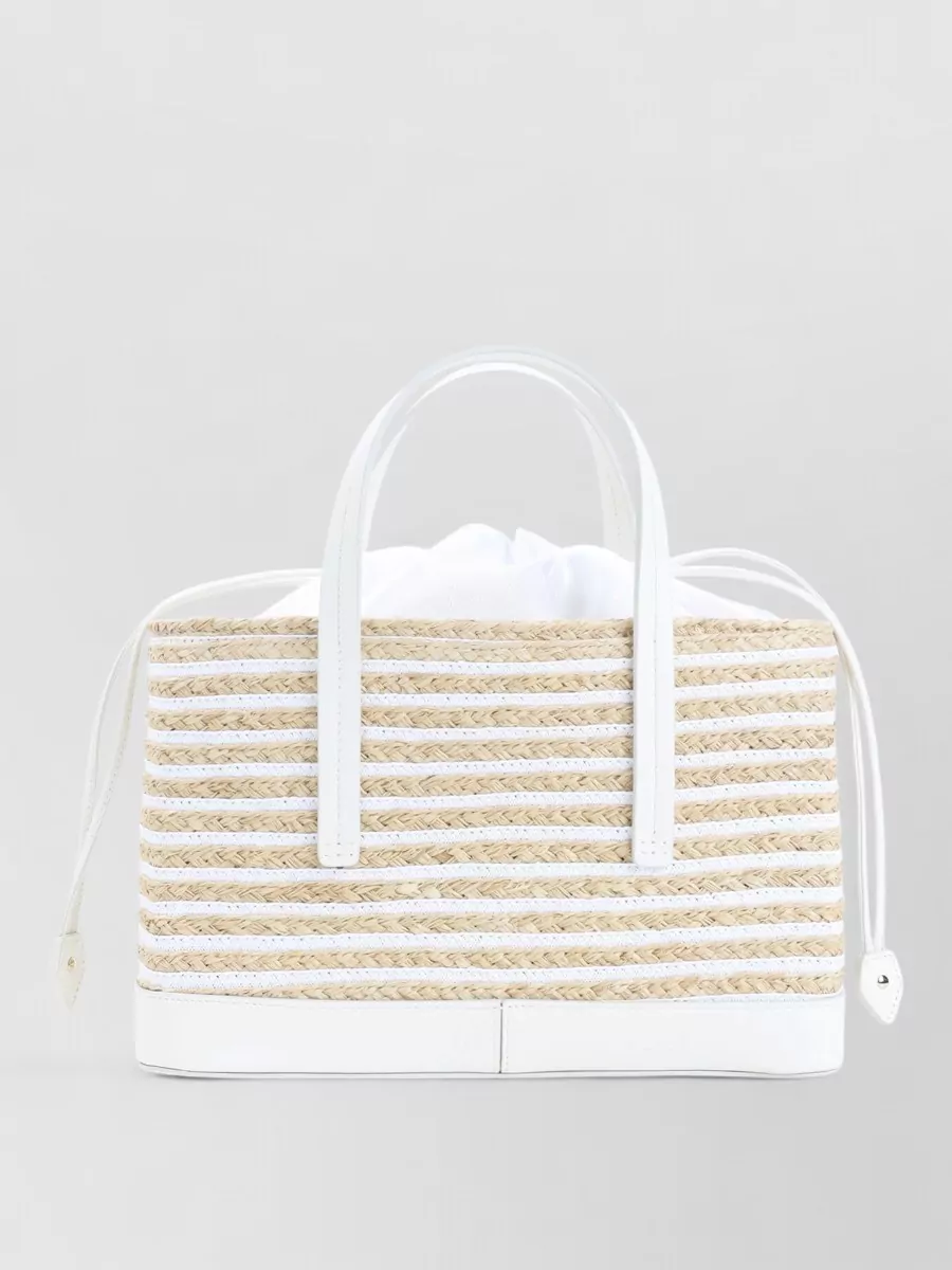 Roger Vivier Striped Straw Tote Bag