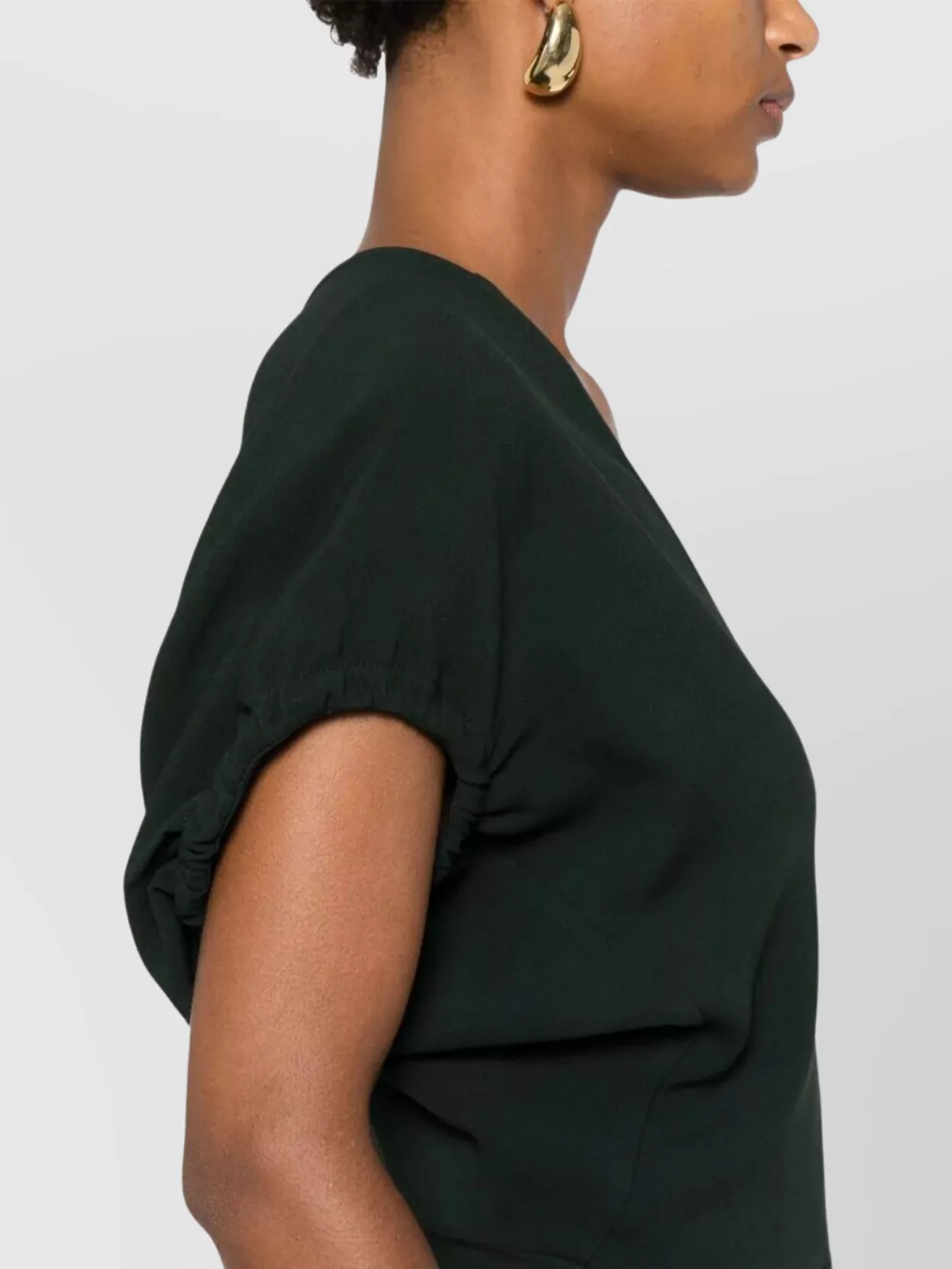 Victoria Beckham V-Neck Midi Dress Cap Sleeves