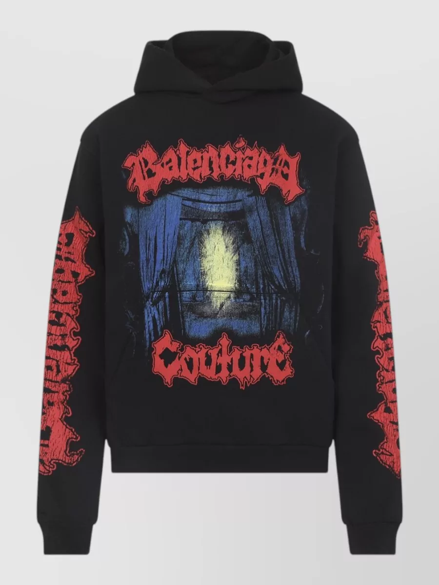 Balenciaga cotton logo print hoodie