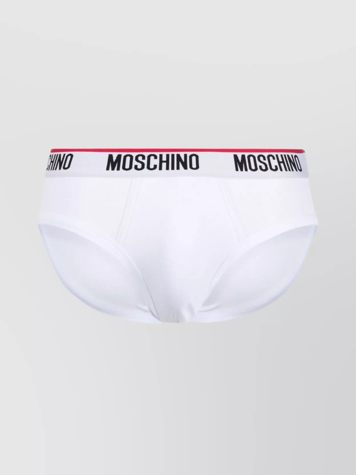 Shop Moschino Logo Waistband Stretch Fit Cotton Hosiery In White