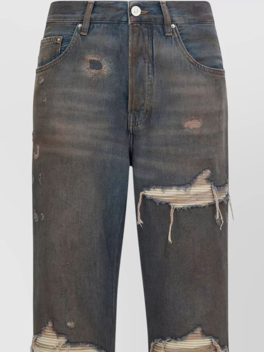Amiri Straight Denim Jeans Belt Loops Five Pockets