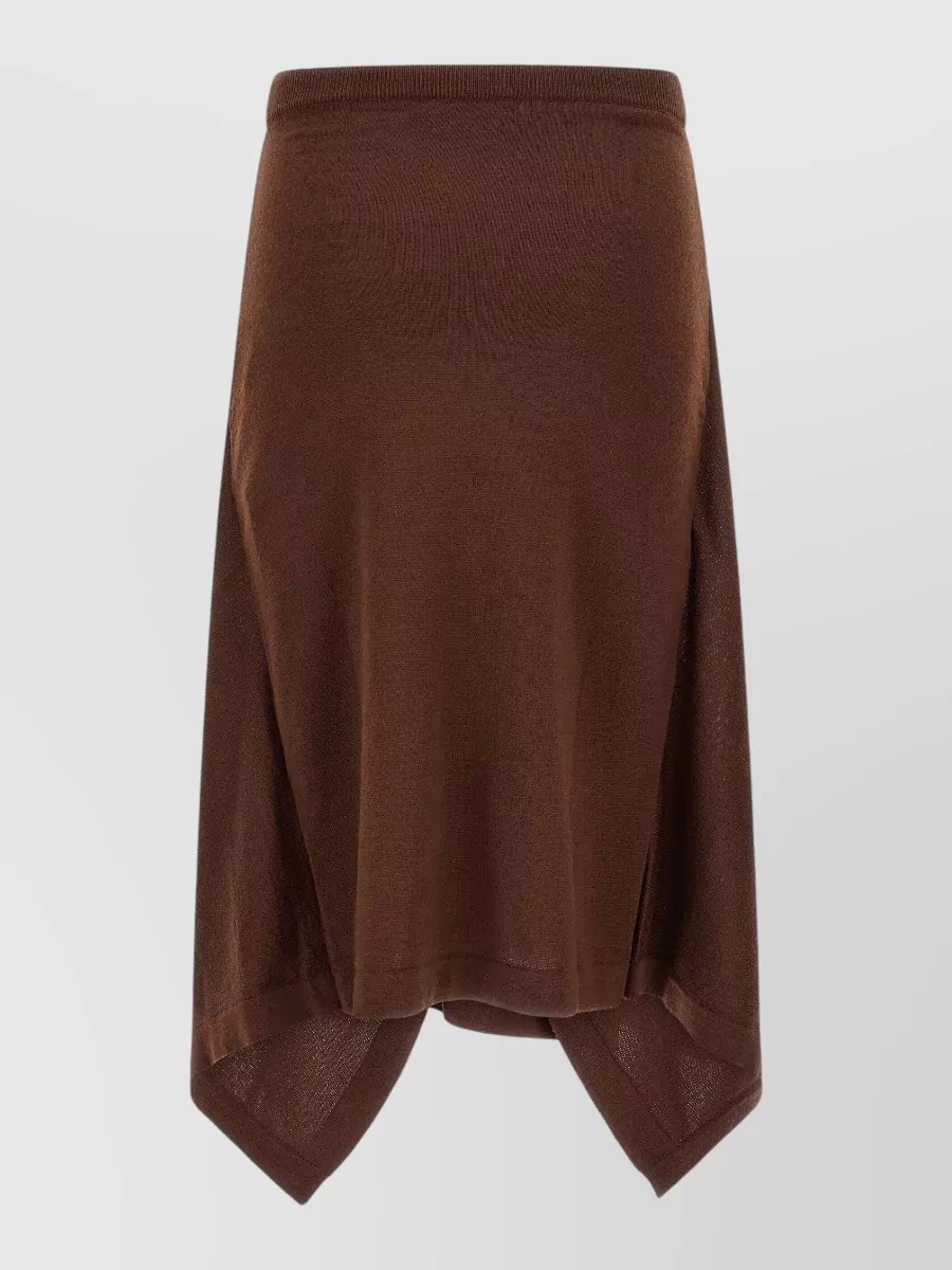 Lemaire Wool Asymmetric Draped Midi Skirt