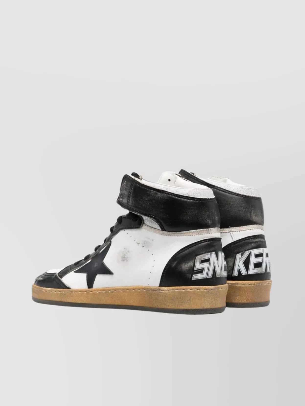 Golden Goose Sky-Star Leather High-Top Lace-Up Sneakers