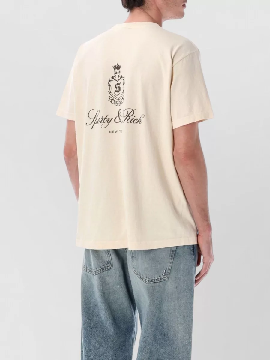 Sporty & Rich Cotton Oversized Logo Print T-Shirt