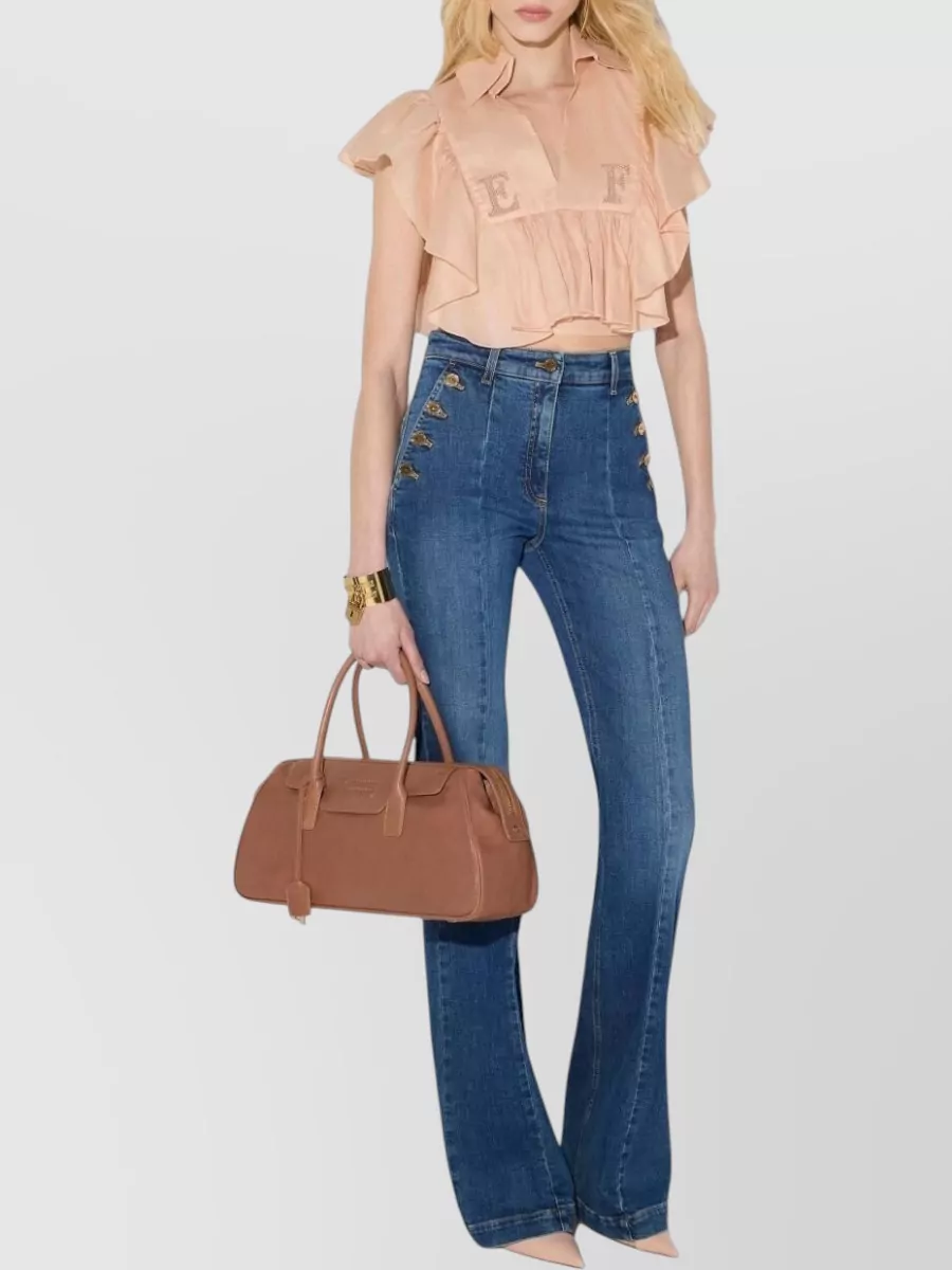 Elisabetta Franchi Flared Denim Jeans