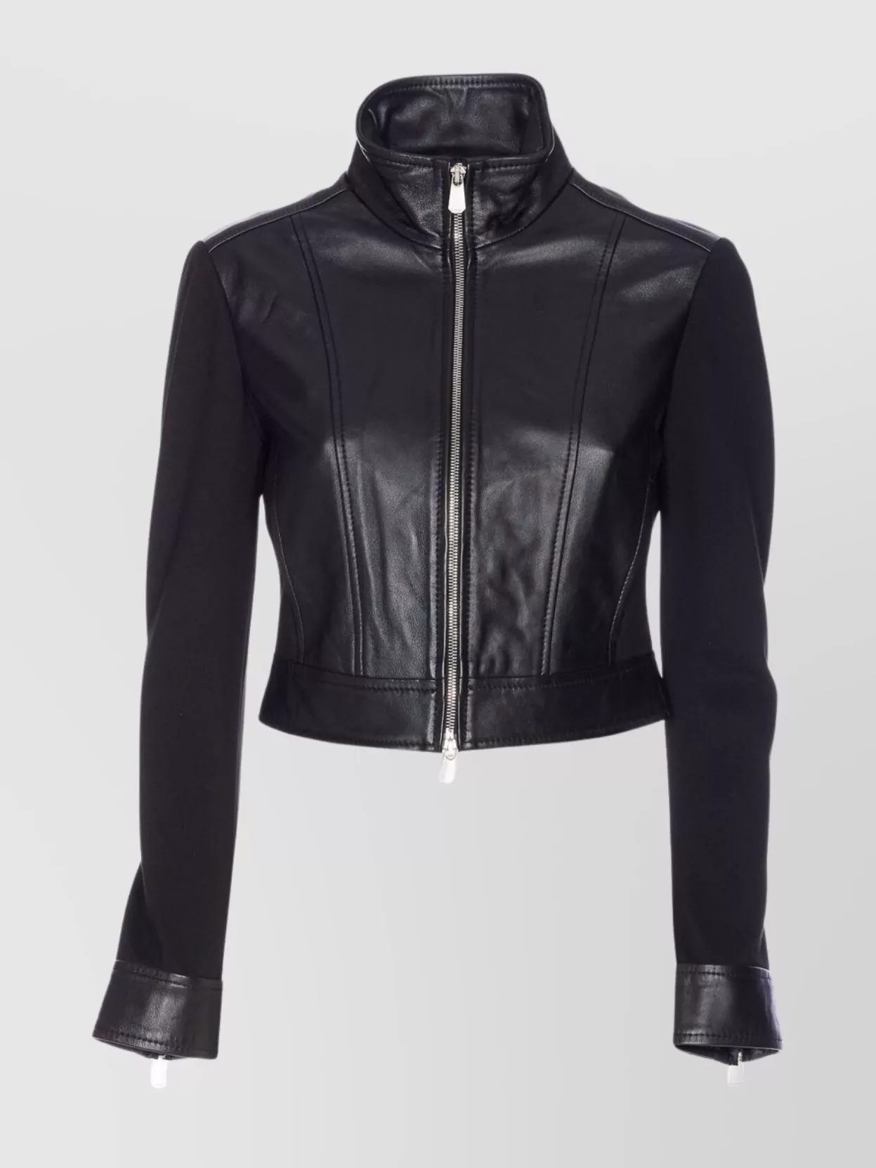 Pinko High Neck Long Sleeve Jacket With Panels In Black
