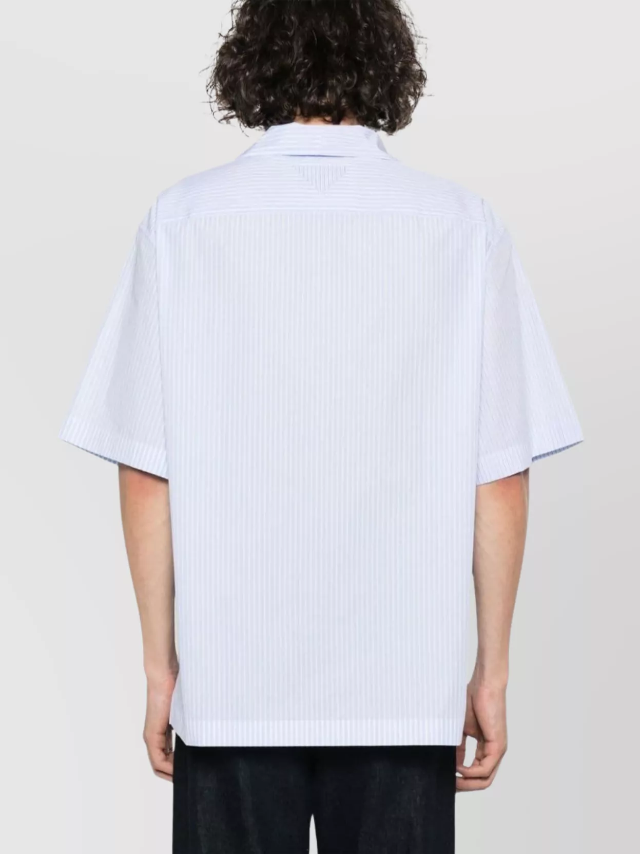 Prada Striped Cotton Camp Collar Shirt