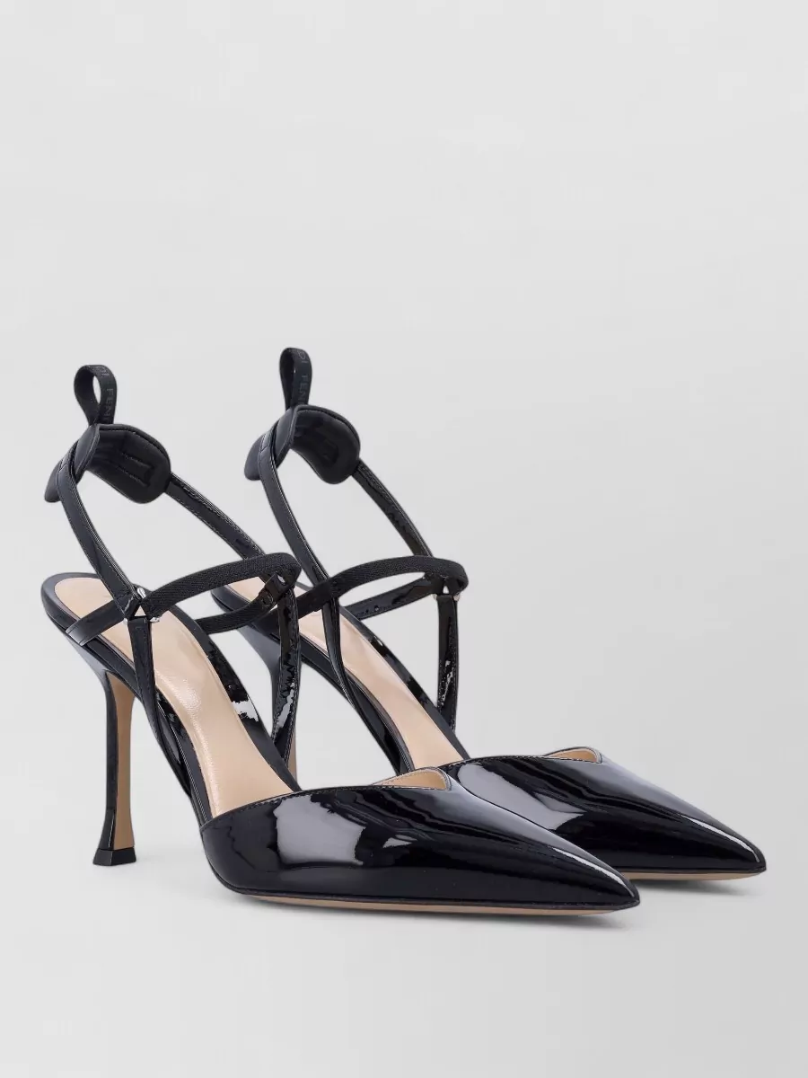 Fendi leather slingback pumps