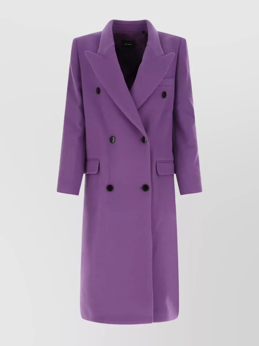 Shop Isabel Marant Peak Lapels Double-breasted Coat In Purple