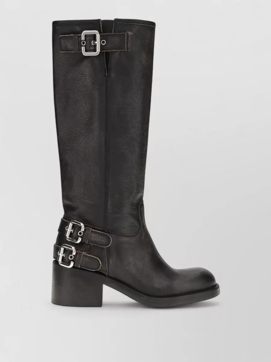 Chloé leather knee-high biker boots