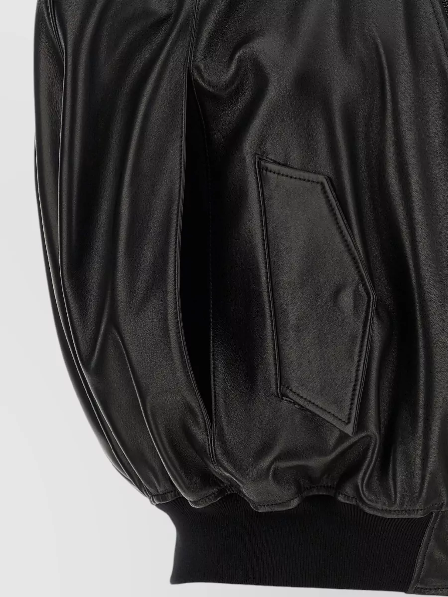 Balenciaga Leather Quilted Sleeveless Hooded Bomber Jacket