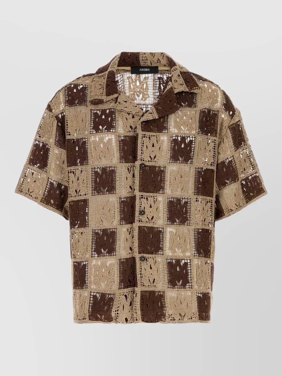 Amiri two-tone crochet shirt