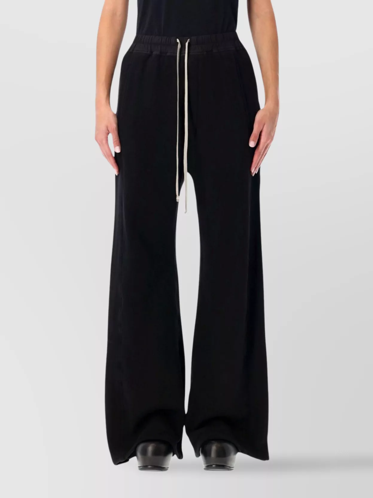 Rick Owens Drkshdw Relaxed Wide-leg Jogging Trousers In Black