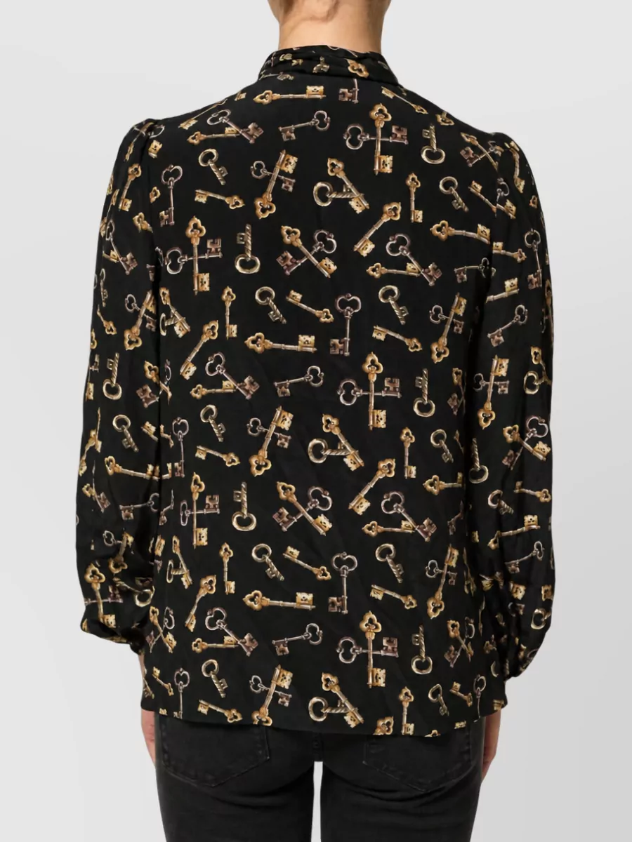 Dolce&Gabbana Silk Tie Neck Printed Blouse