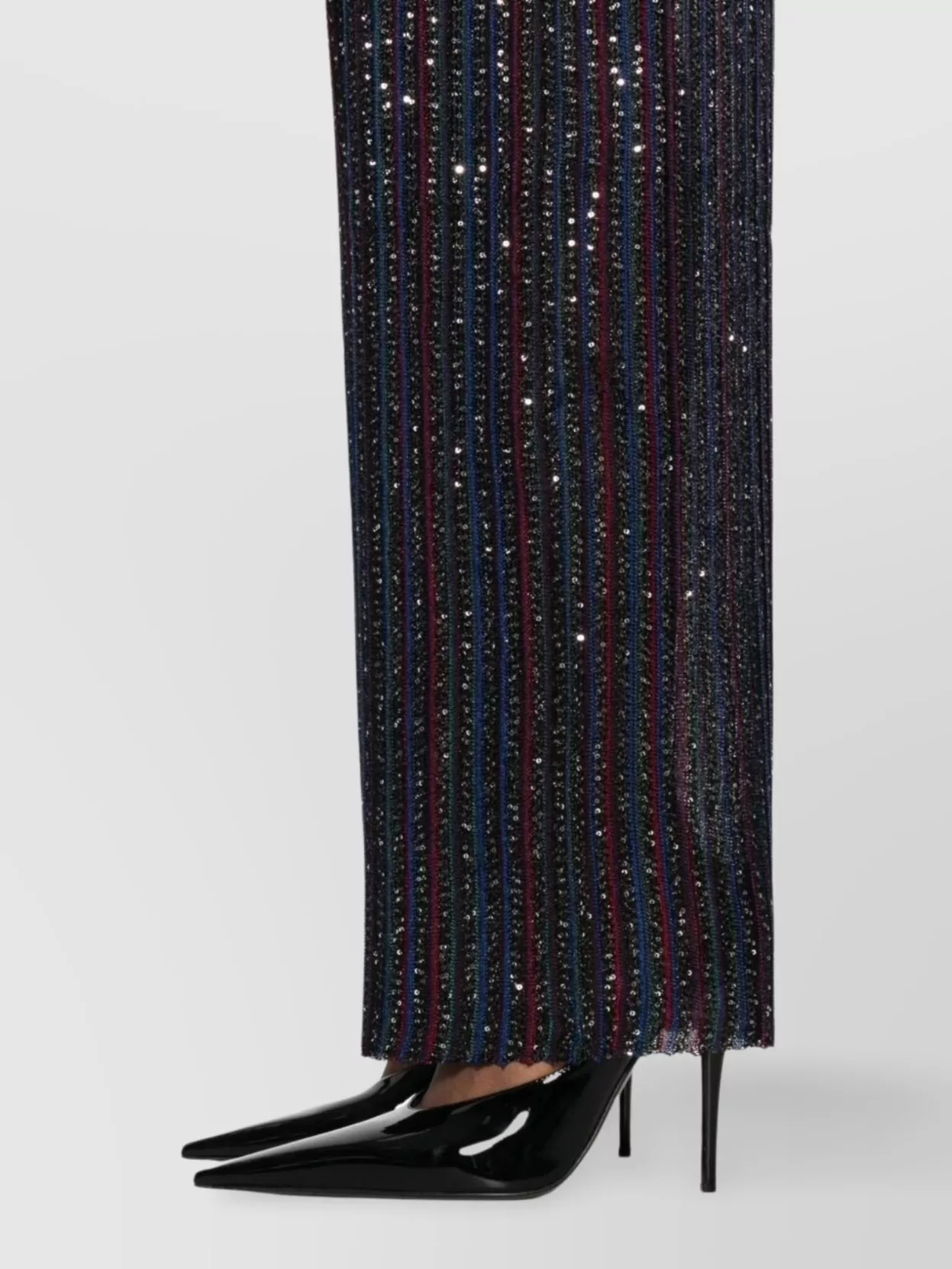 Missoni Wide-Leg High Waist Striped Sequin Trousers