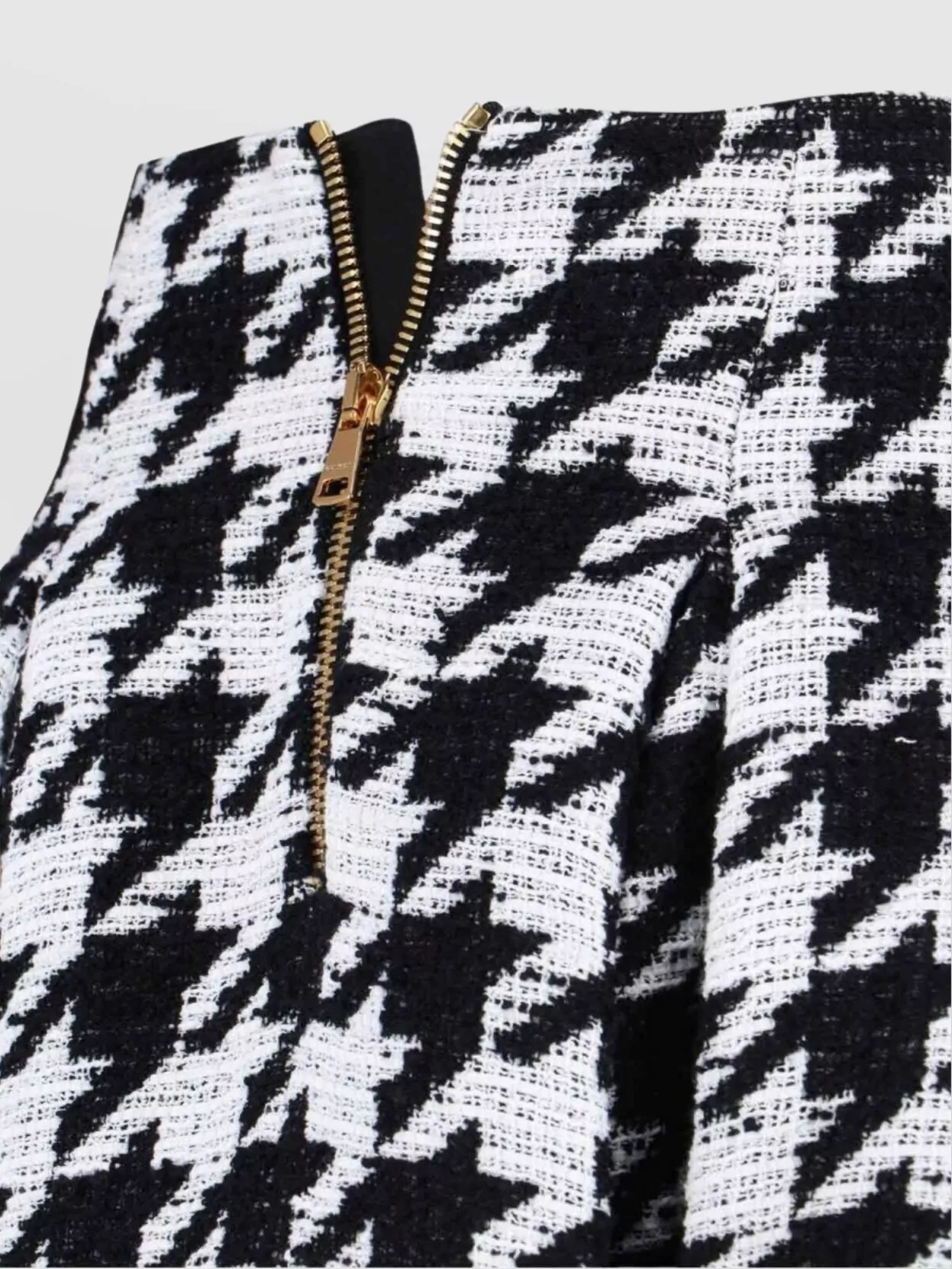 Balmain Knee Length Skirt Houndstooth Pattern