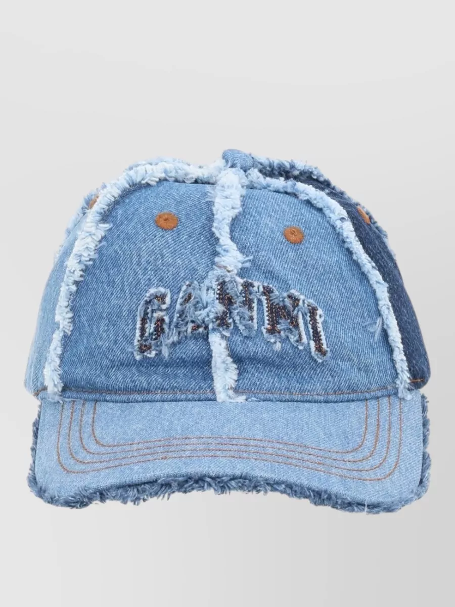 Ganni denim patchwork cap