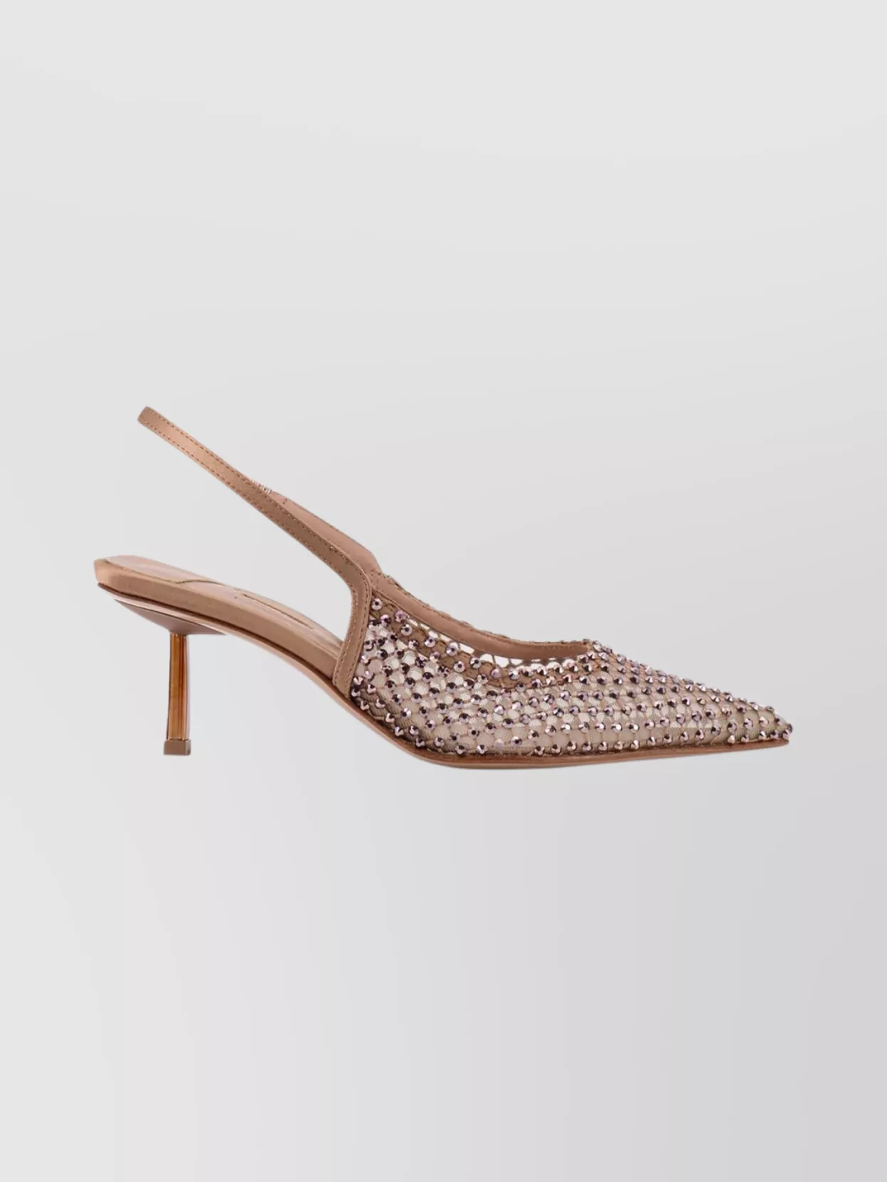 Le Silla Gilda Nylon Rhinestone Slingback Stiletto Pumps