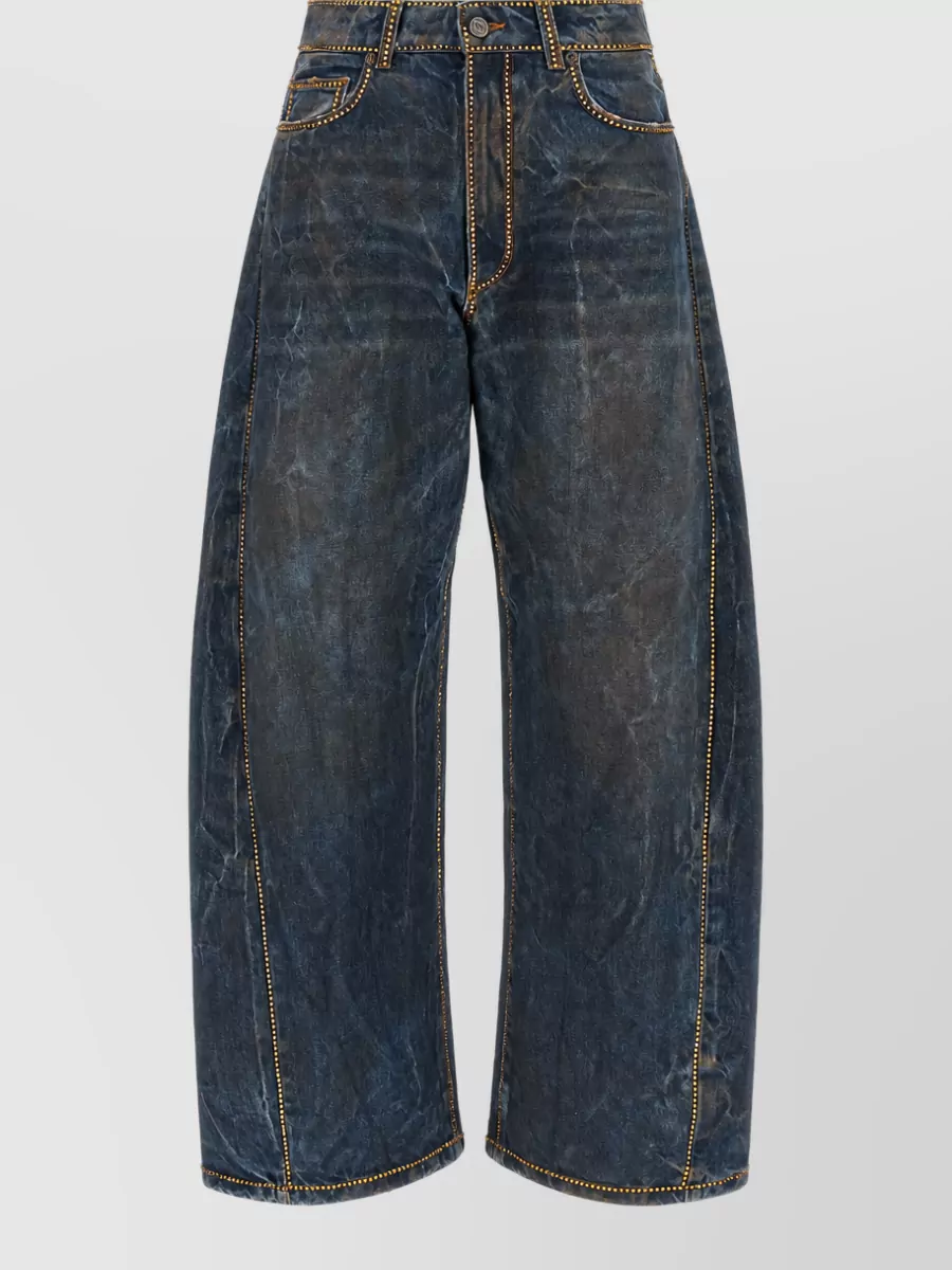 Giuseppe Di Morabito Rhinestone wide-leg denim jeans