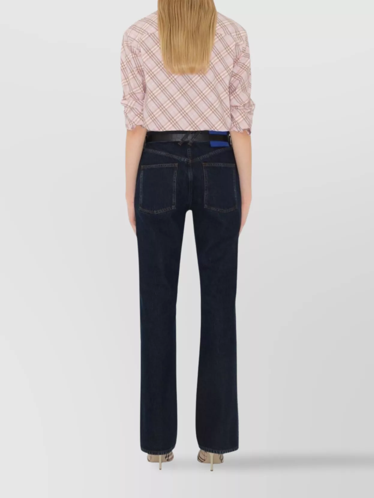 Burberry Straight Leg Trousers Contrast Stitching