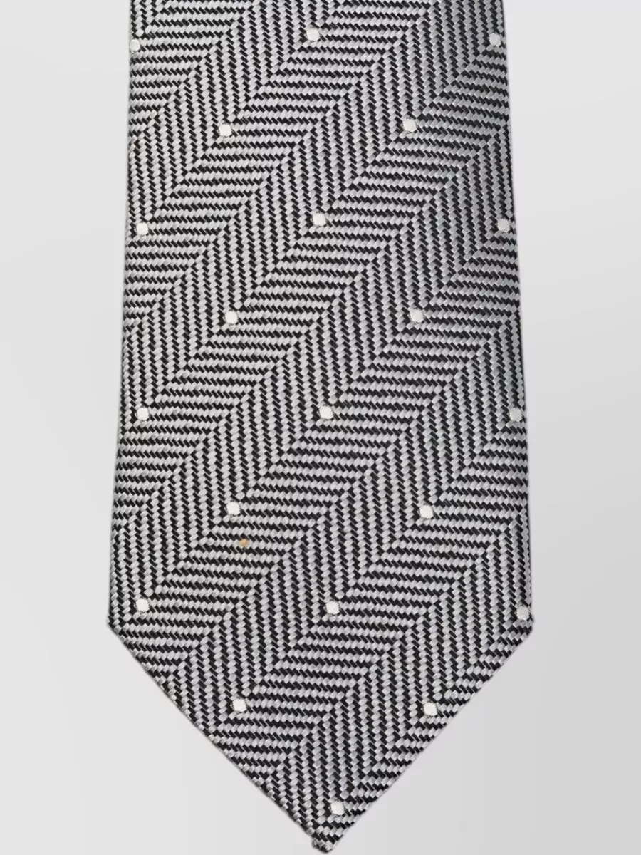 Tom Ford Silk Polka-Dot Herringbone Tie