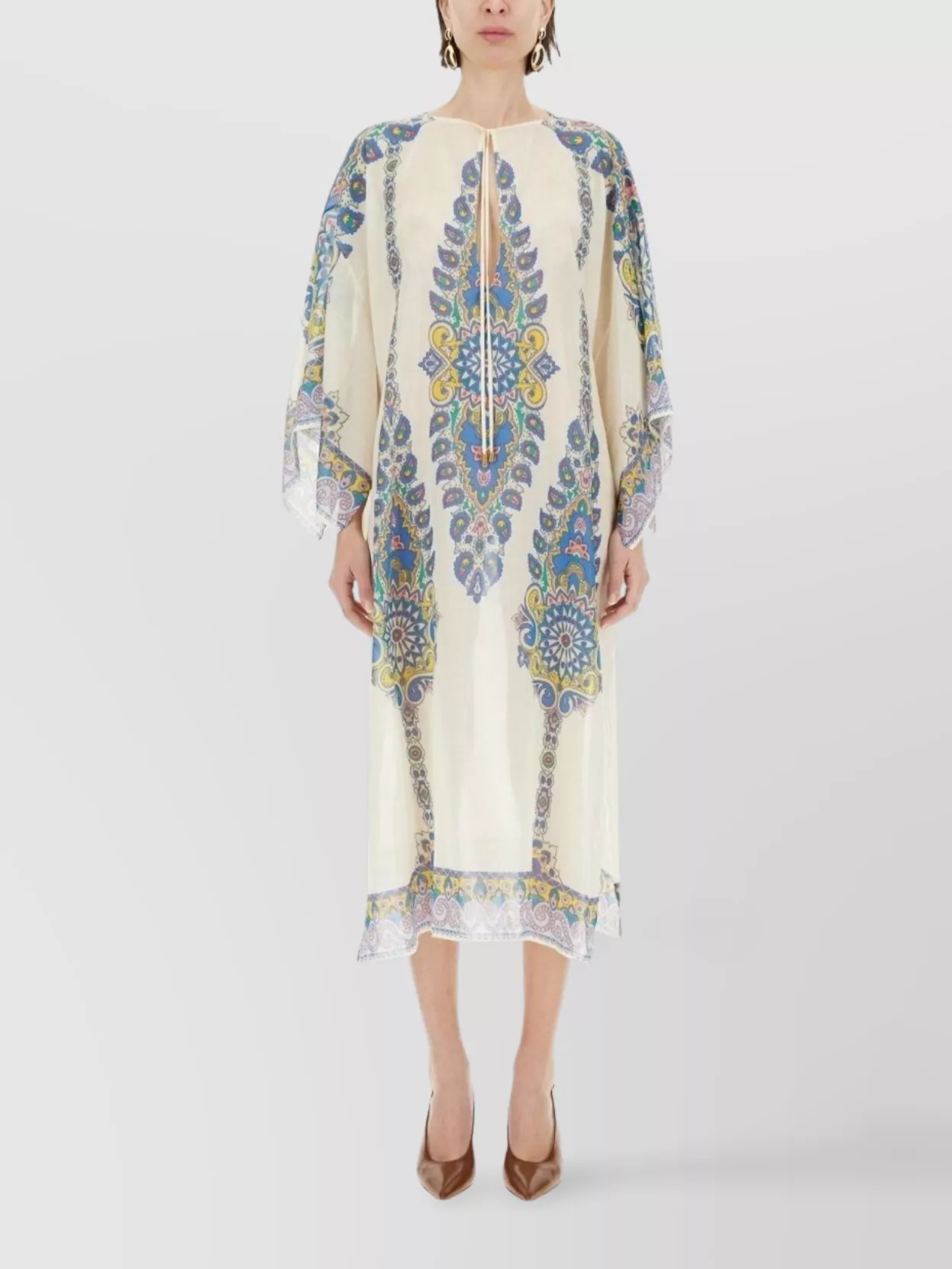 ワンピース ETRO Viscose dress multicolor print Etro Viscose dress multicolor print long sleeve | The