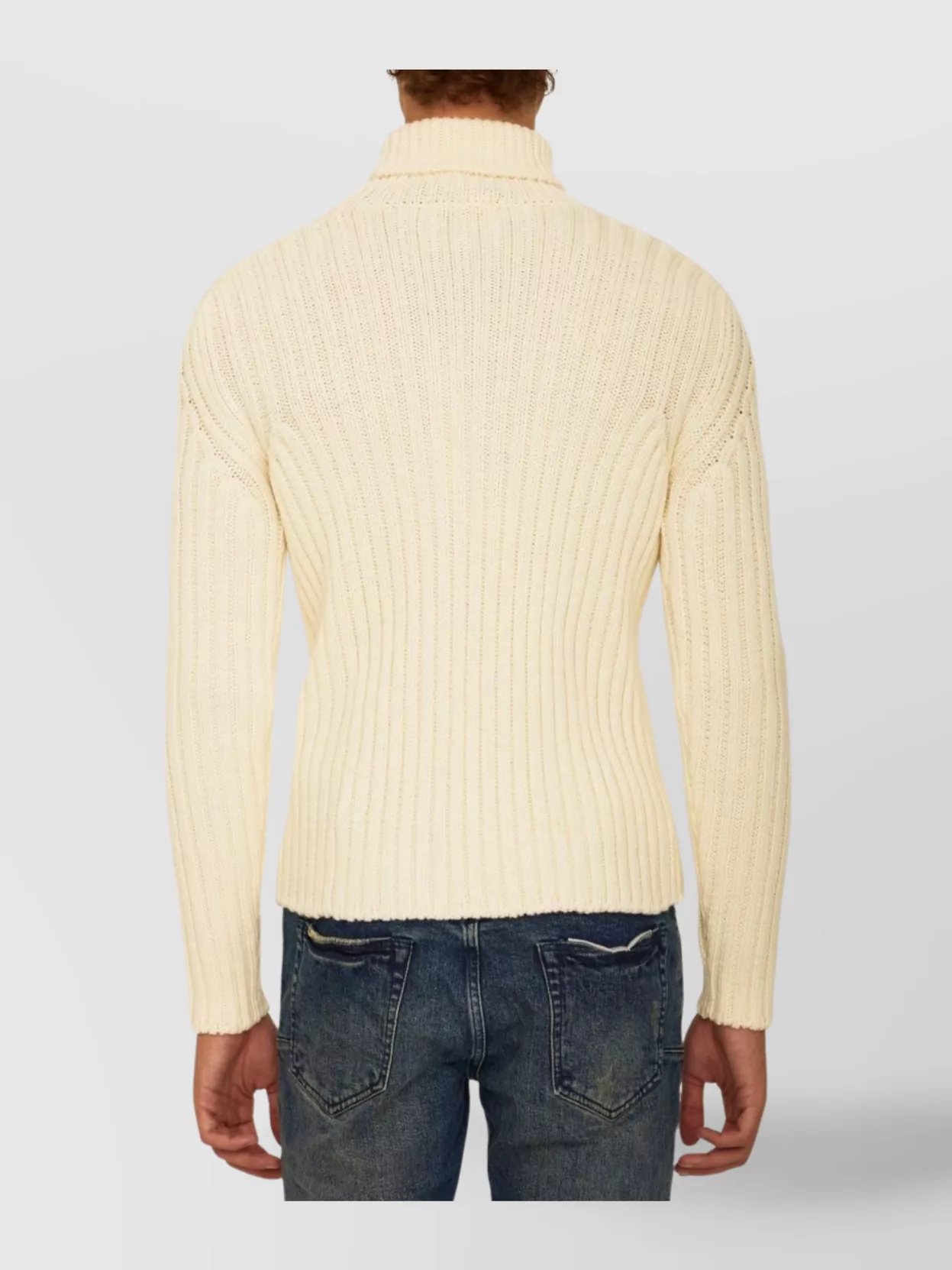 Ten C Slim Fit Wool Turtleneck Sweater In Neutral