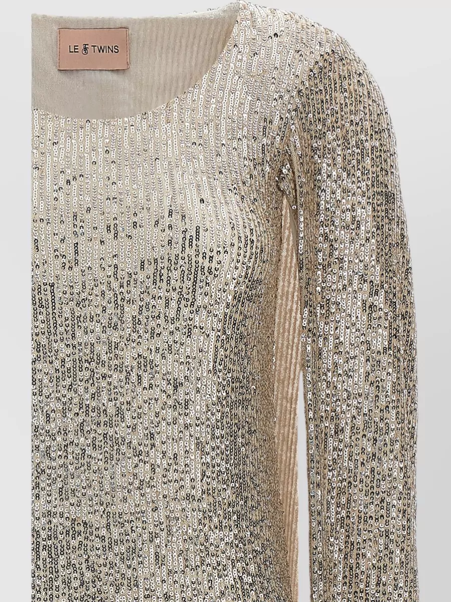 Le Twins Sequined Cape Dress