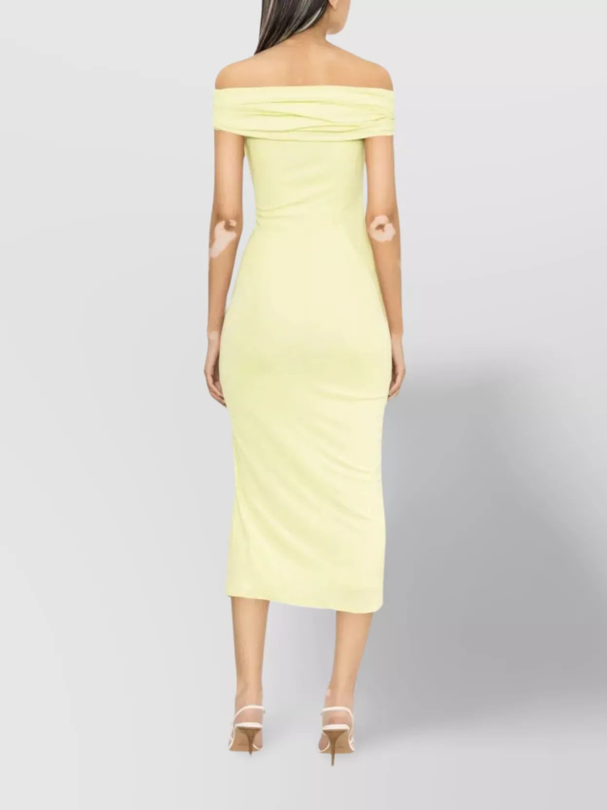 Self-Portrait Ruched Off-Shoulder Midi Dress With Front Slit