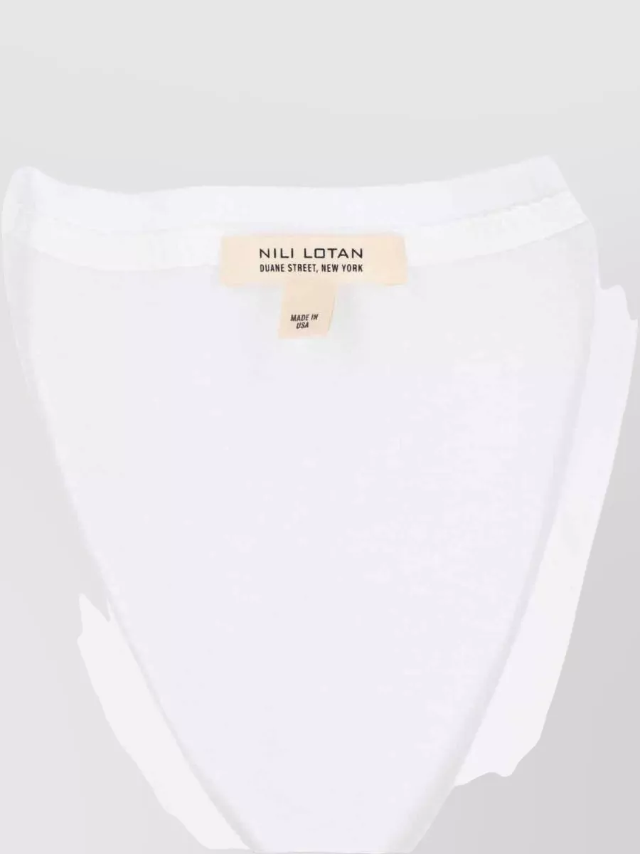 Nili Lotan Plain Short Sleeve V Neck Top