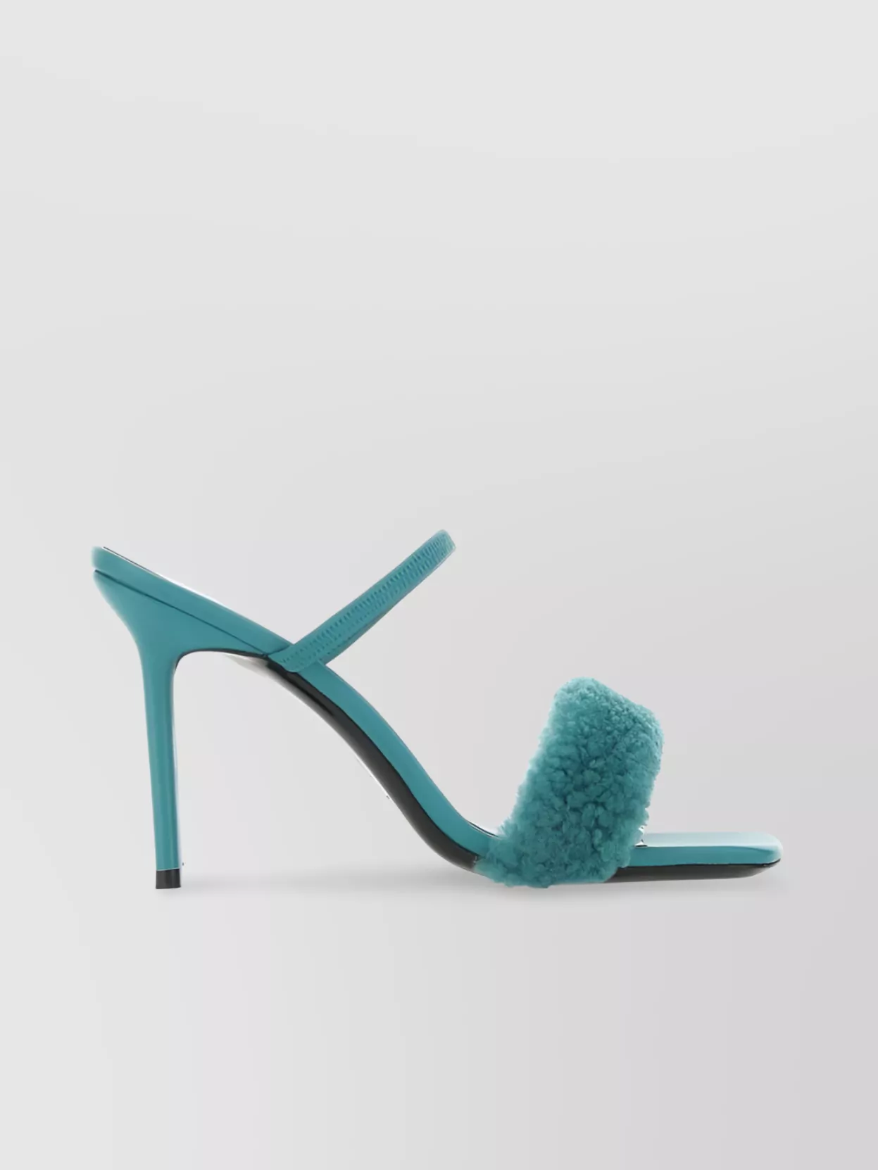 Shop By Far Furry Open Toe Sandals For Ultimate Comfort In Green