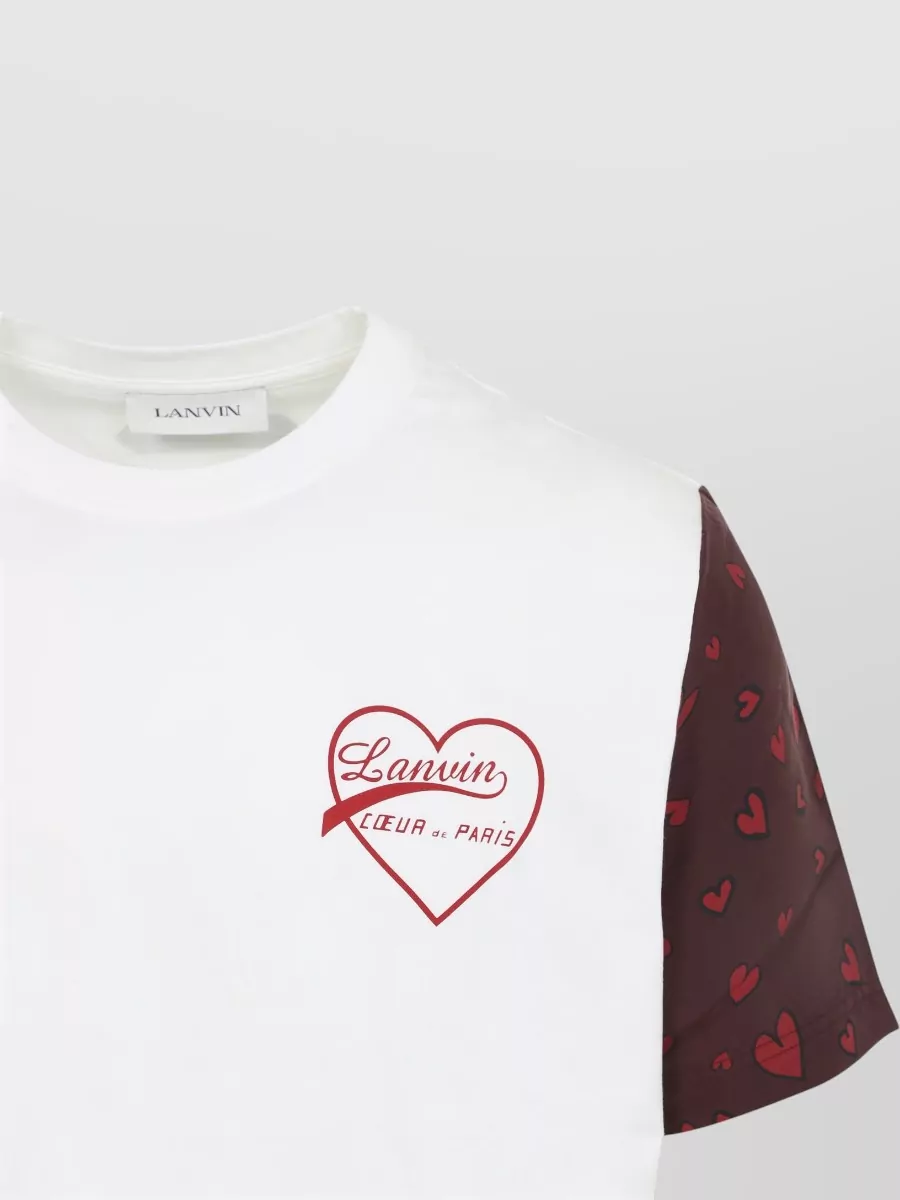 Lanvin Crew Neck Heart Print Short Sleeve T-Shirt