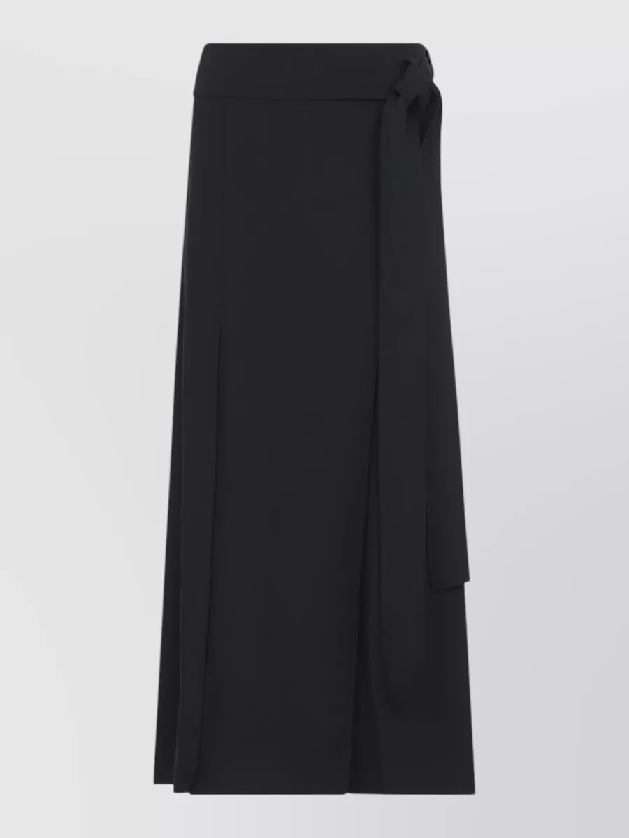 Studio Nicholson belted pleated midi wrap skirt