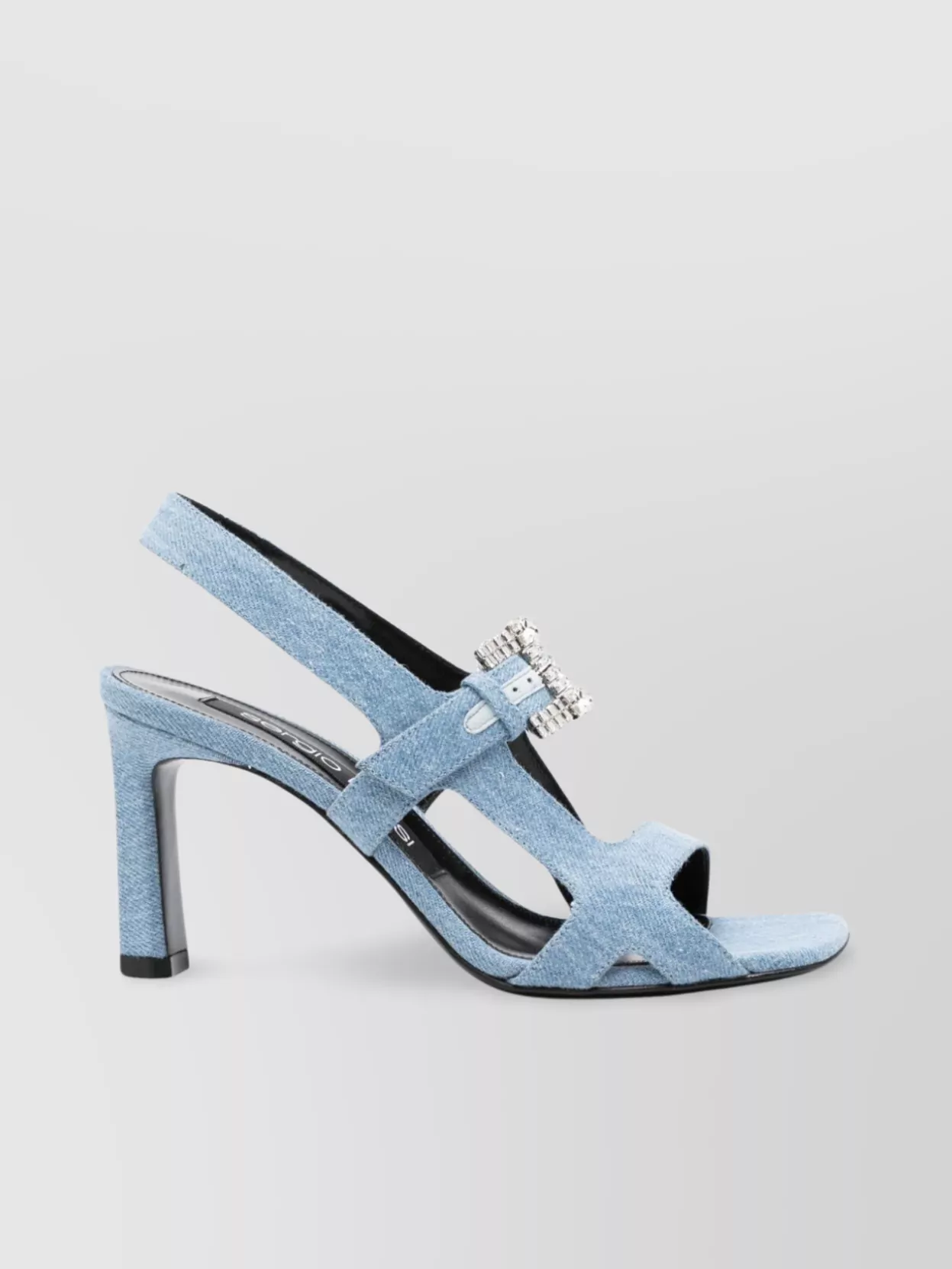 Sergio Rossi 90mm Denim Sandals In Blue