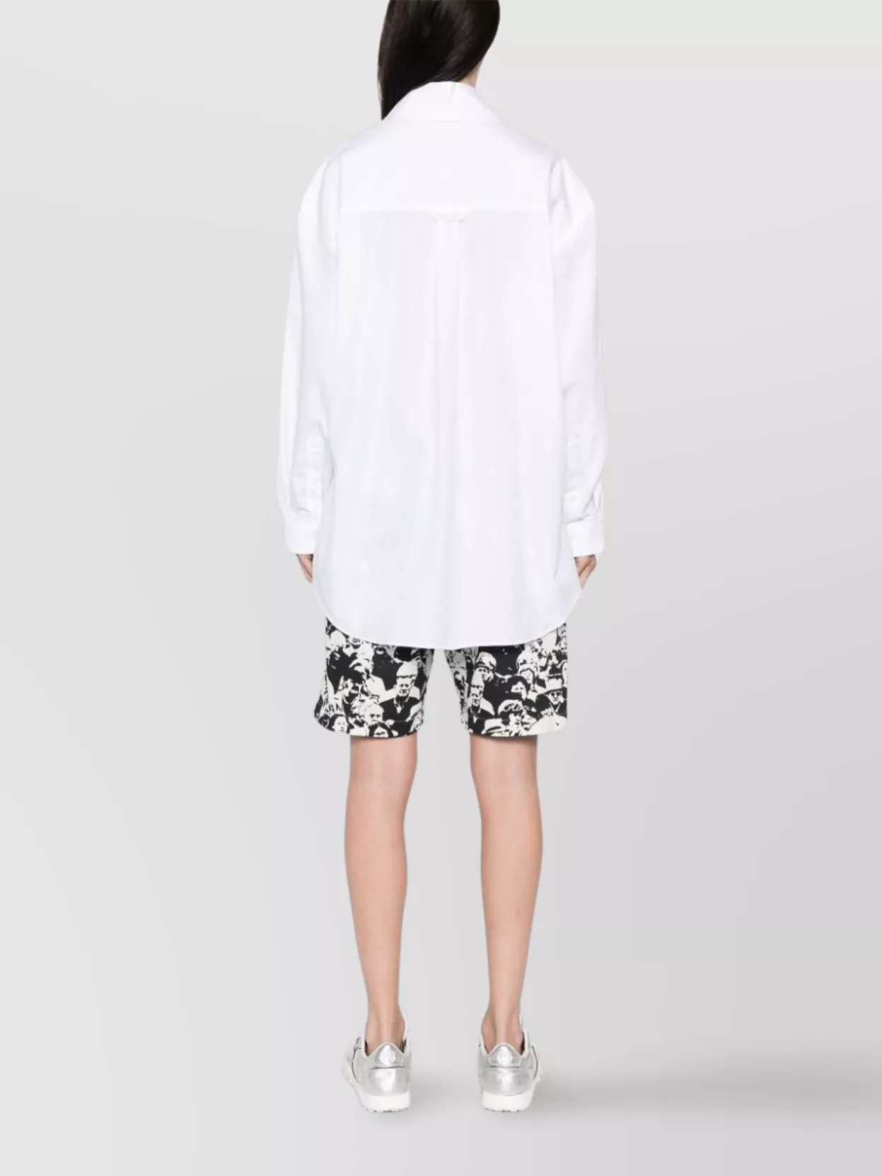 Palm Angels Monogram-Embroidered Loose Shirt With Curved Hem