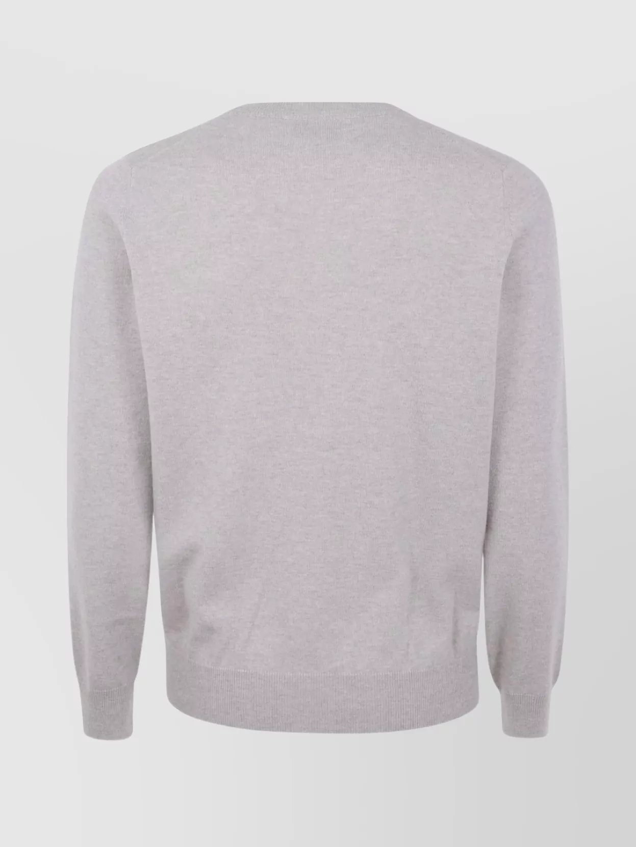 Brunello Cucinelli Cashmere Sweater With Ribbed Cuffs And Hem In Purple