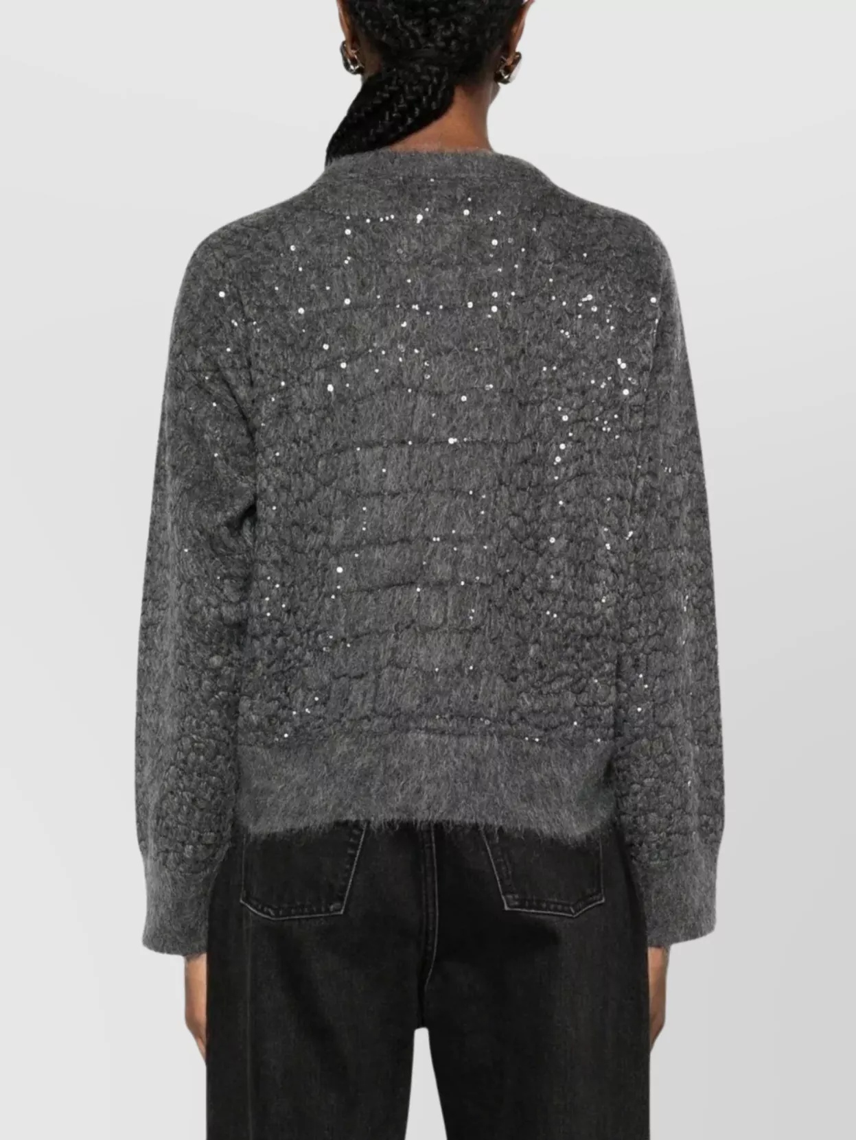 Brunello Cucinelli Textured Knit Crew Neck Sweater