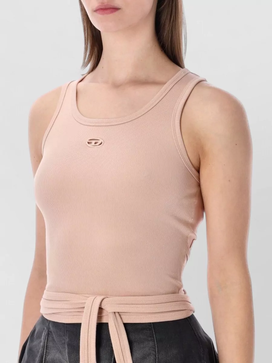 Diesel Ribbed Slim-Fit Cropped Sleeveless Wrap Top