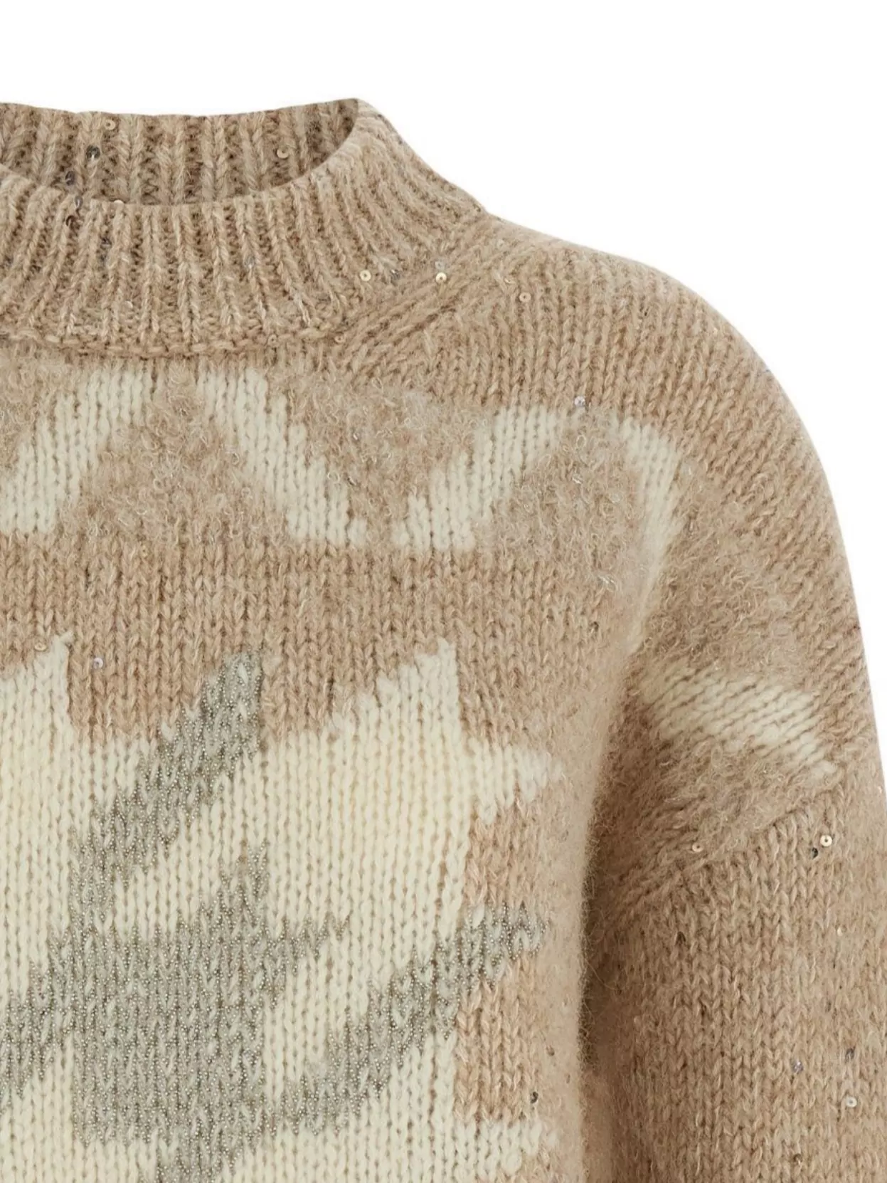 Peserico Sequin Embellished Textured Knit Sweater