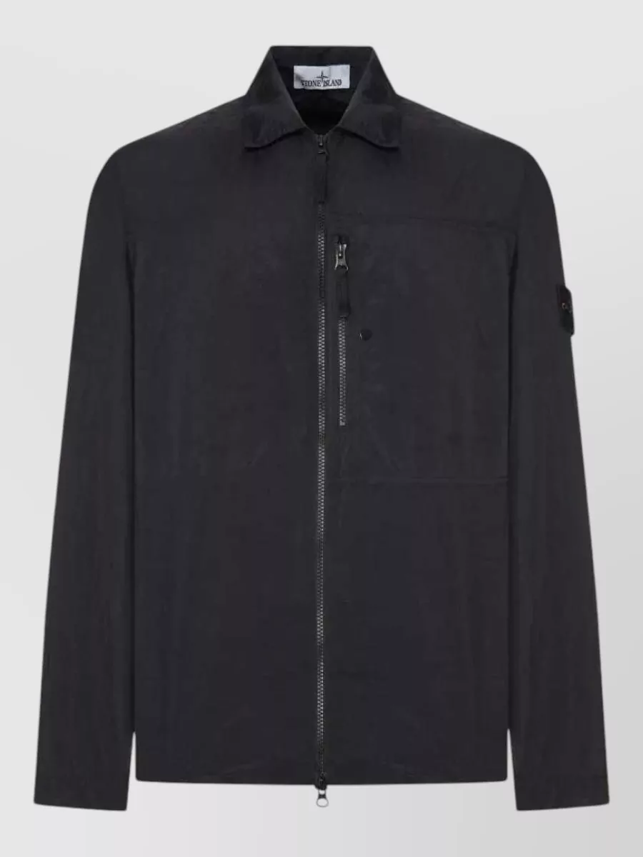 Stone Island crinkled technical overshirt jacket