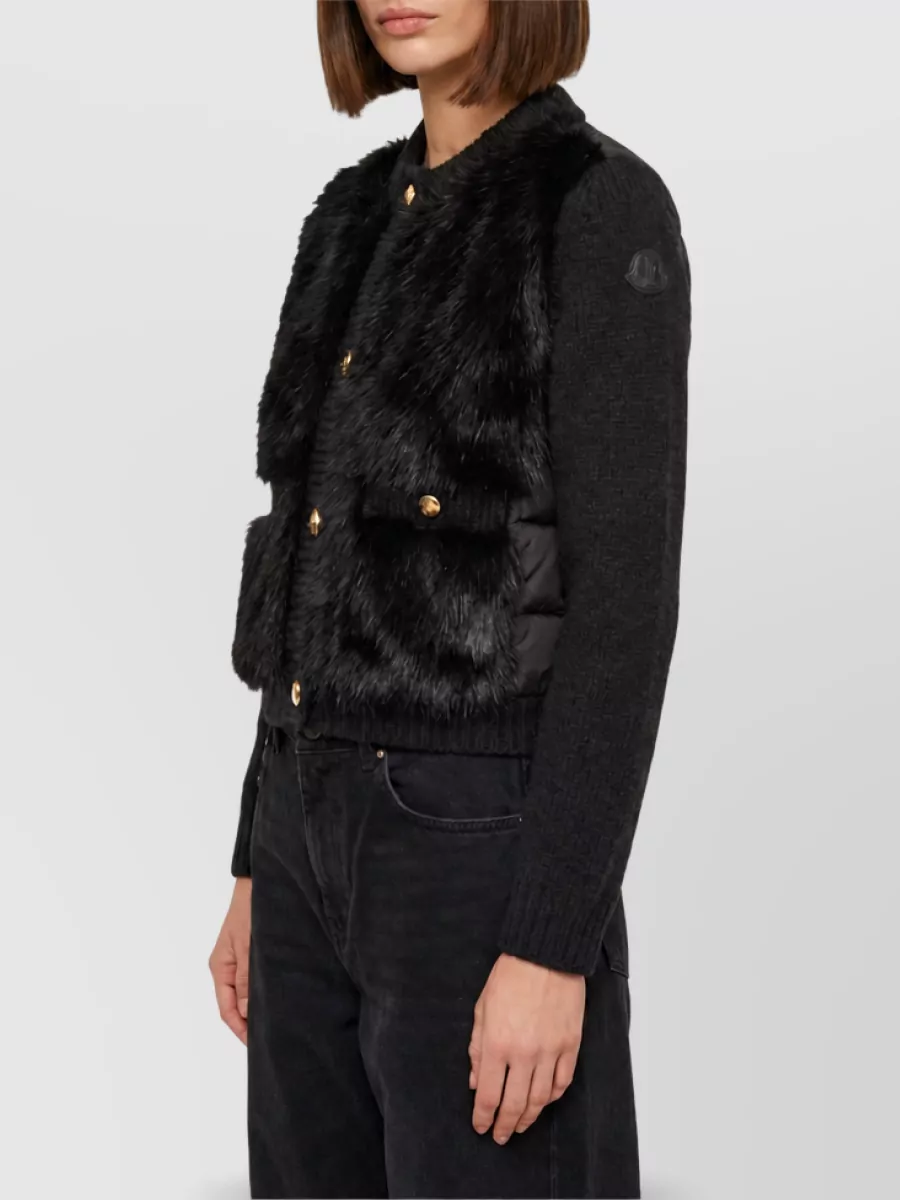 Moncler Down Quilted Ribbed Cardigan Jacket