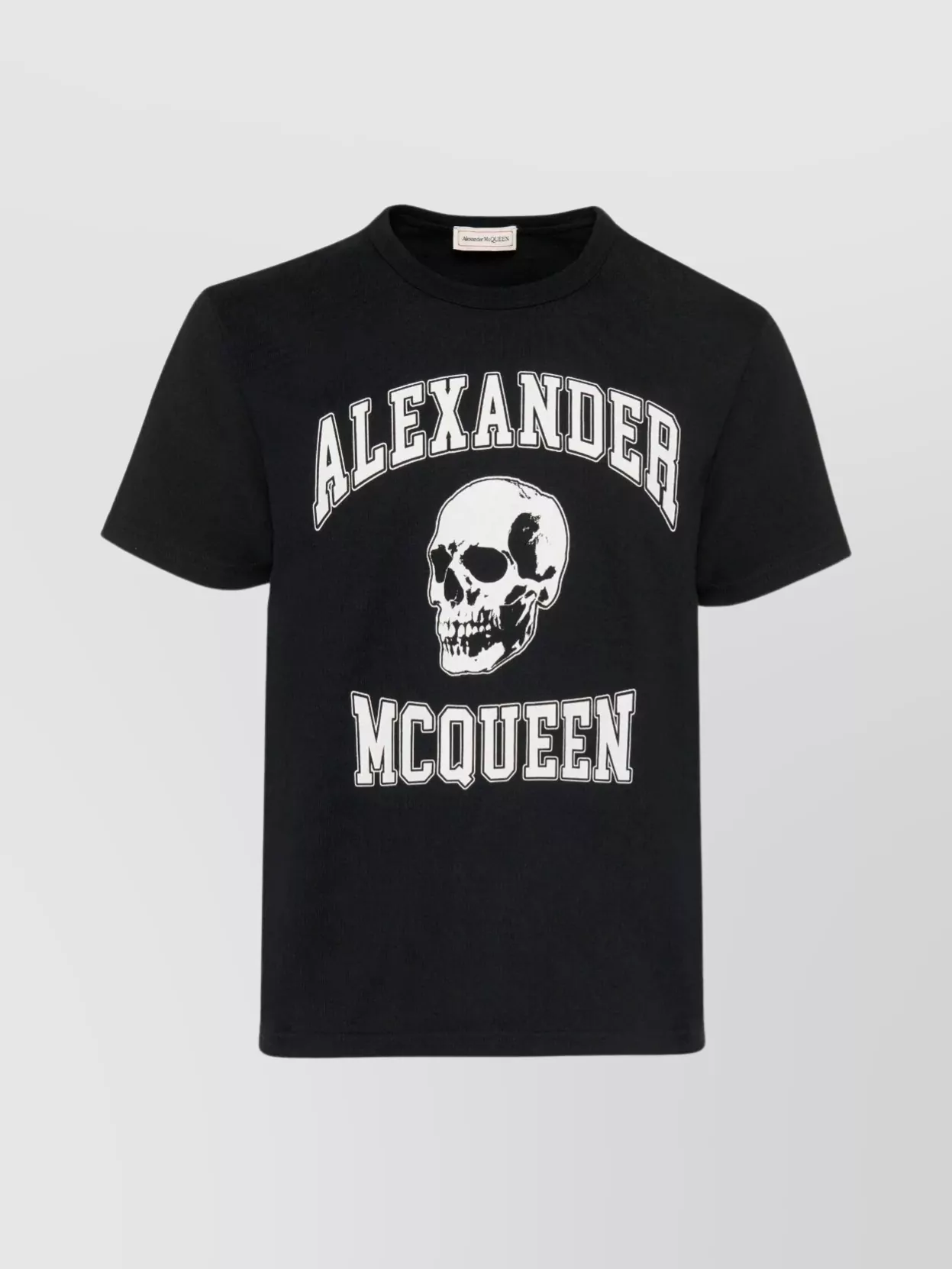 Shop Alexander Mcqueen Printed Skull Logo Crew Neck T-shirt In Black