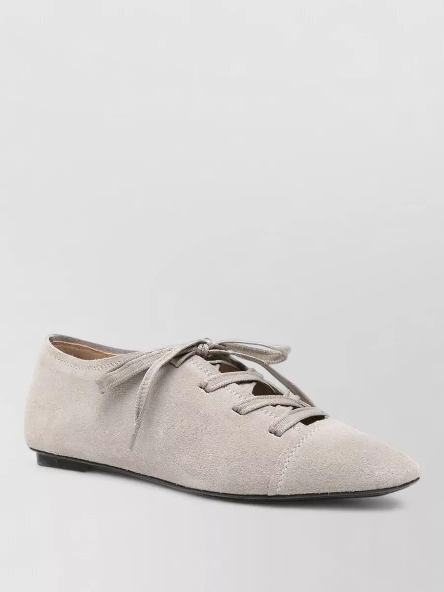 Emporio Armani leather lace-up ballet flats