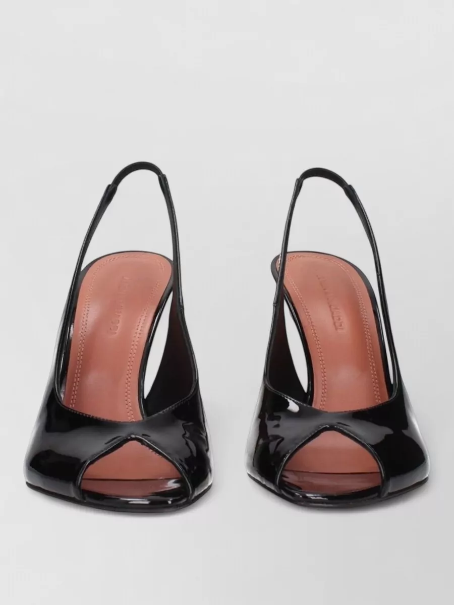 Amina Muaddi patent leather stiletto sandals