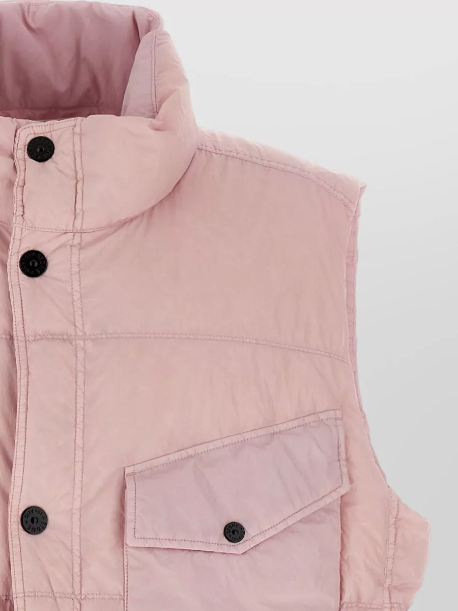 Stone Island Padded High Neck Vest With Front Pocket