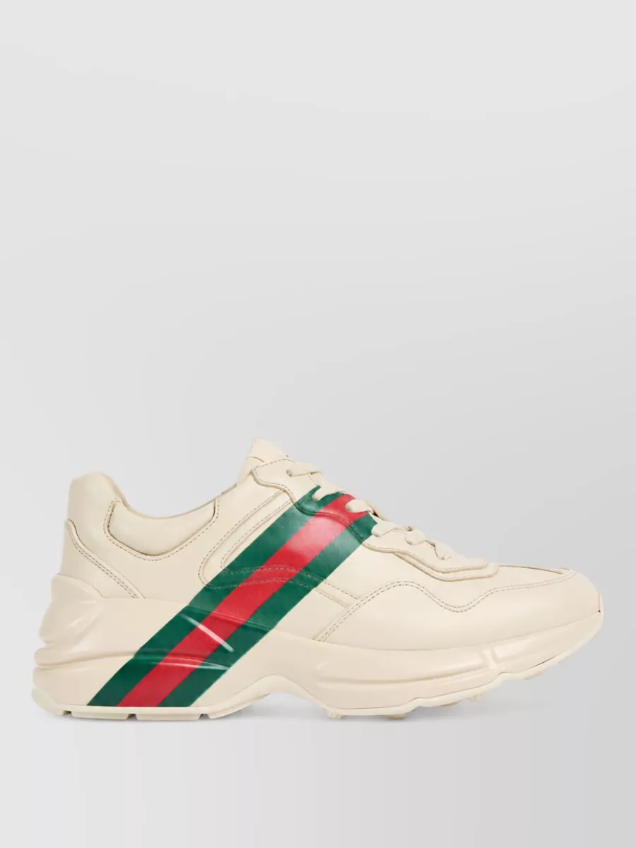 Gucci Leather Lace-Up Sneakers