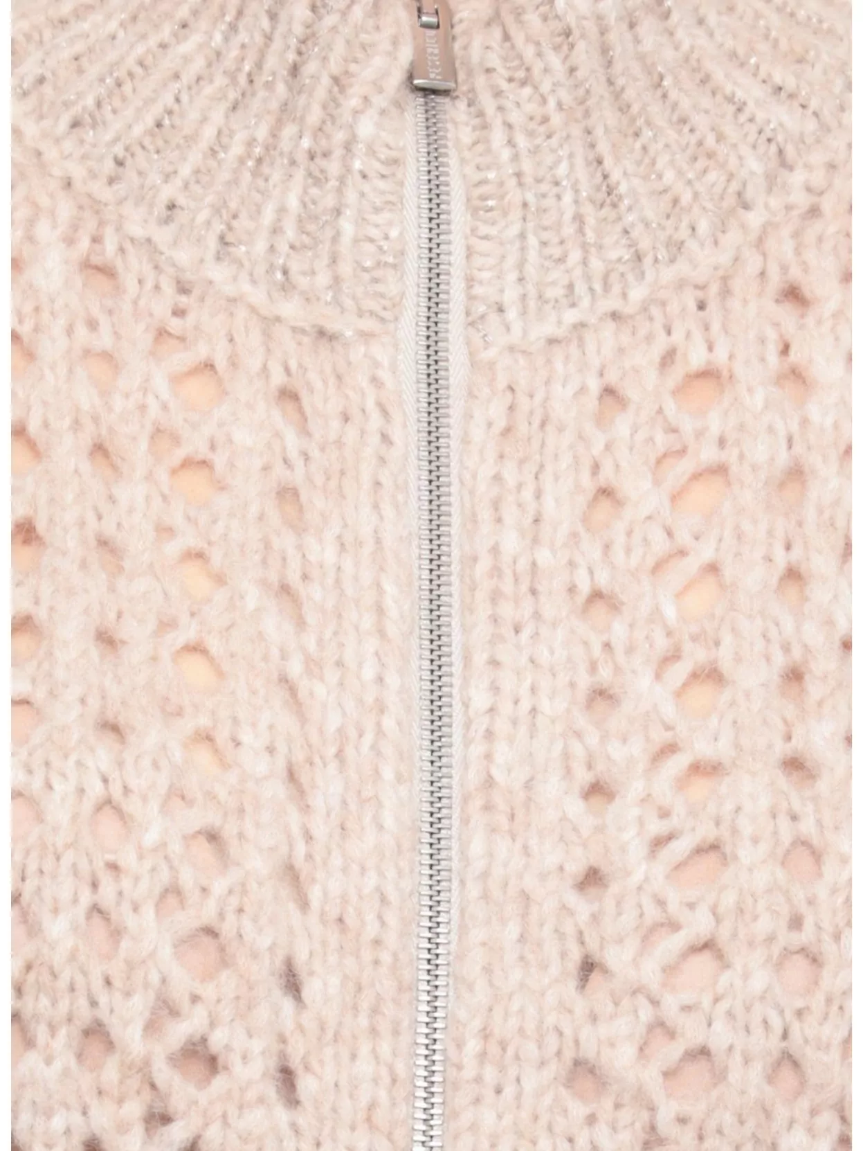 Peserico High Neck Open Knit Cardigan