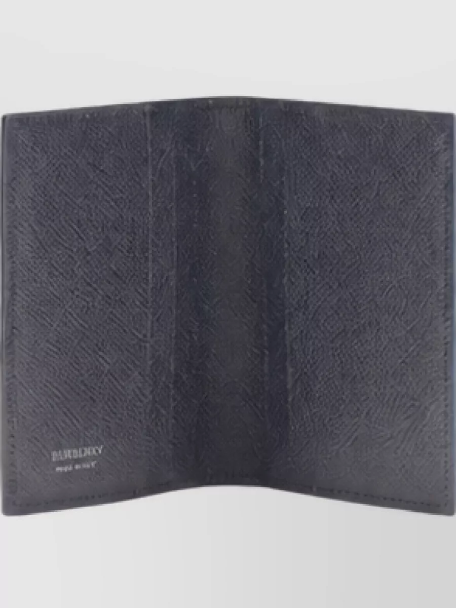 Ferragamo hammered calf leather card holder
