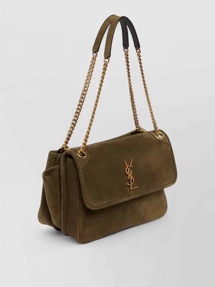 Saint Laurent Niki Suede Shoulder Bag